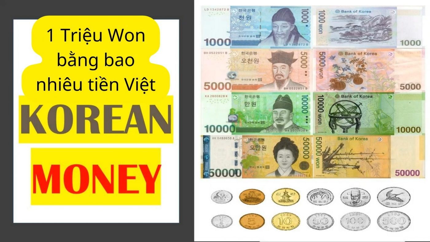 1 Triệu Won bằng bao nhiêu tiền Việt