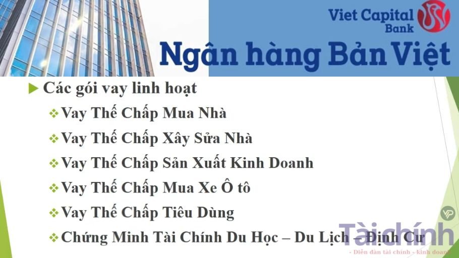 Các Gói Sản Phẩm Vay Thế Chấp Sổ Đỏ Viet Capital Bank