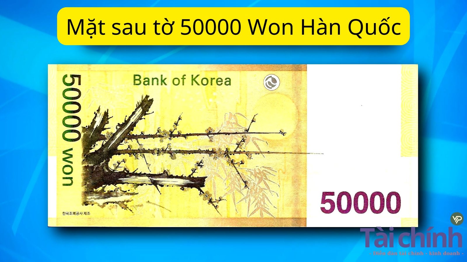 Mặt sau tờ 50000 Won