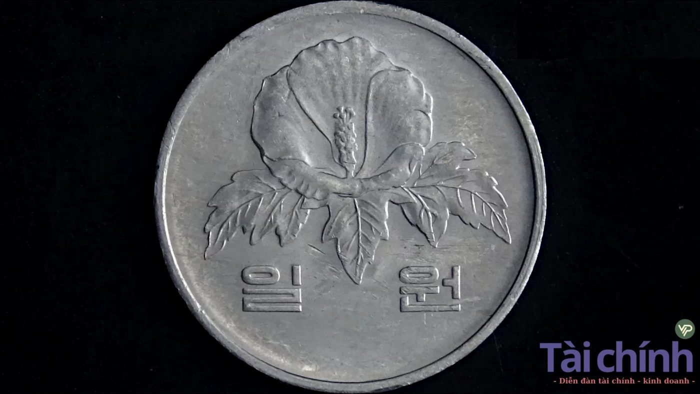 Mặt sau đồng xu 1 Won năm 1984