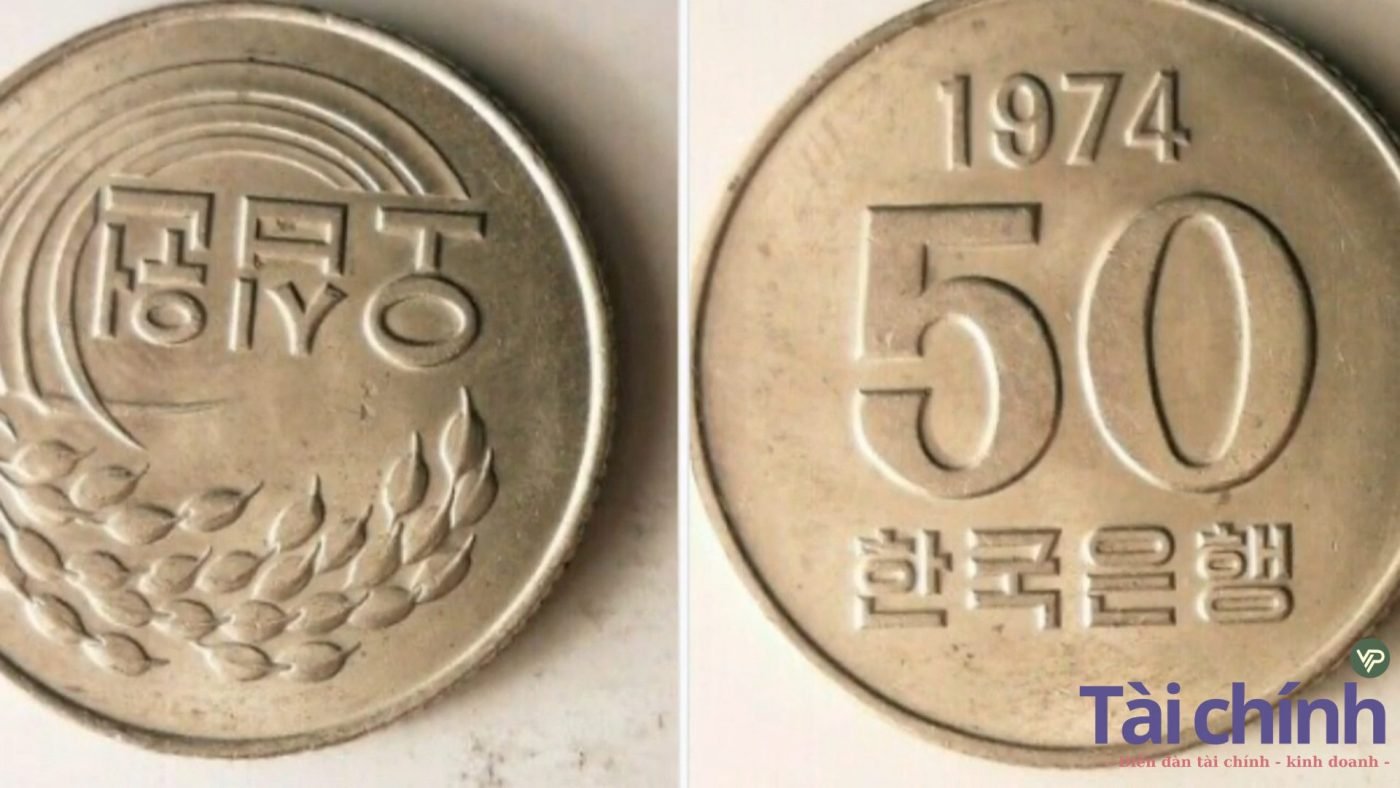 đồng xu 50 won năm 1974
