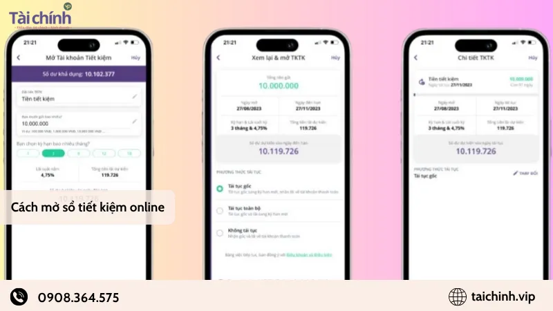 Cách mở sổ tiết kiệm online