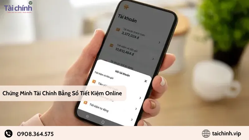 Chứng minh tài chính bằng sổ tiết kiệm online
