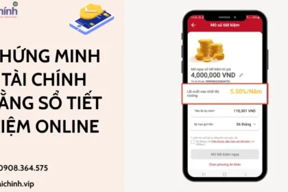 Chứng minh tài chính bằng sổ tiết kiệm online