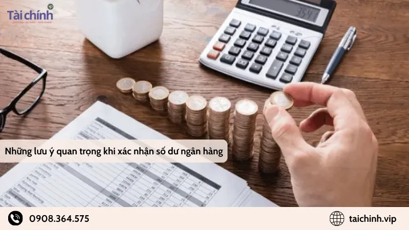 Những lưu ý quan trọng khi xác nhận số dư ngân hàng