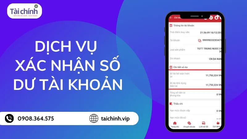 Dịch vụ xác nhận số dư tài khoản